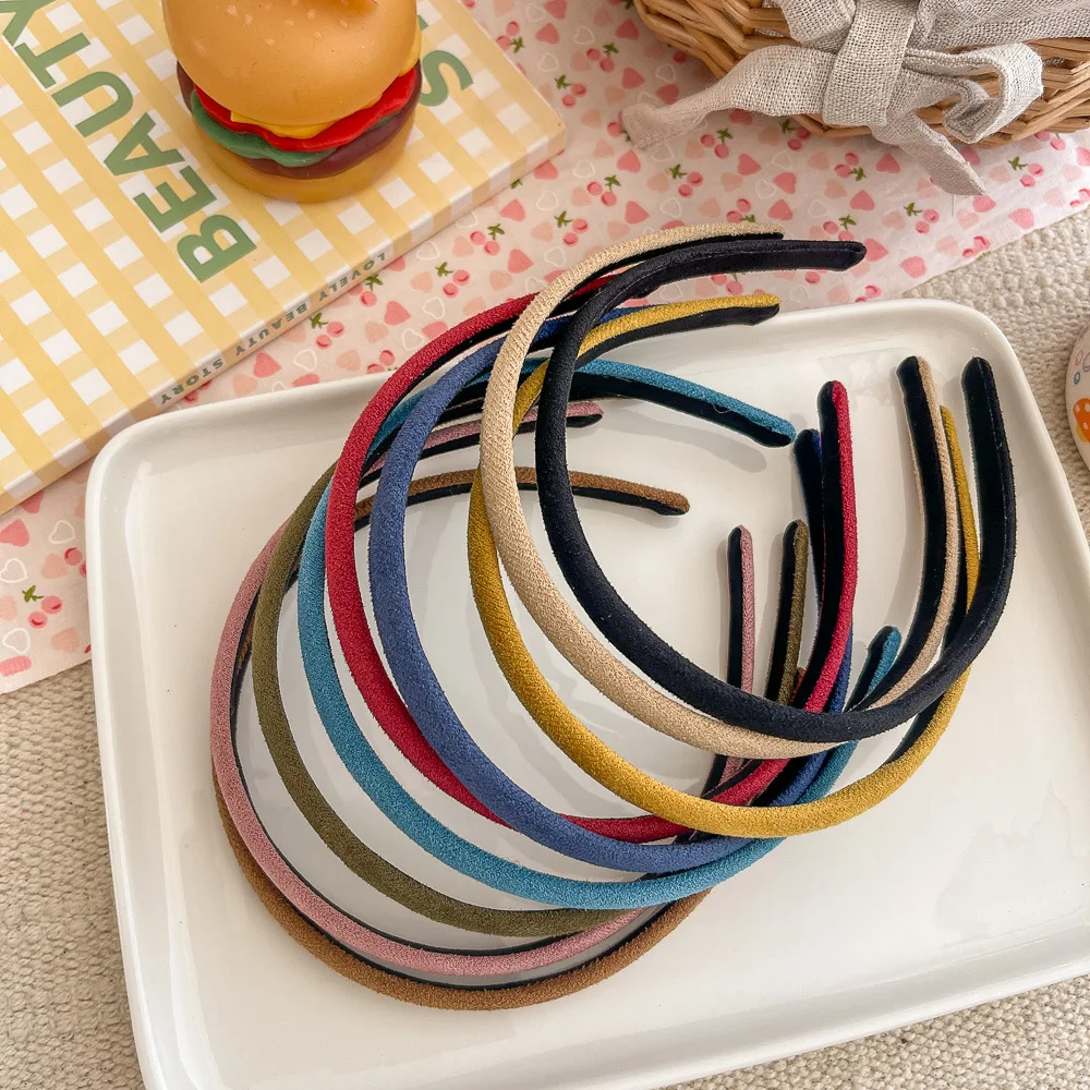 

Осенне-зимняя новая замшевая повязка на голову с губкой, нескользящие однотонные обручи для волос, повязки для волос, аксессуары для волос для девочек, головные уборы