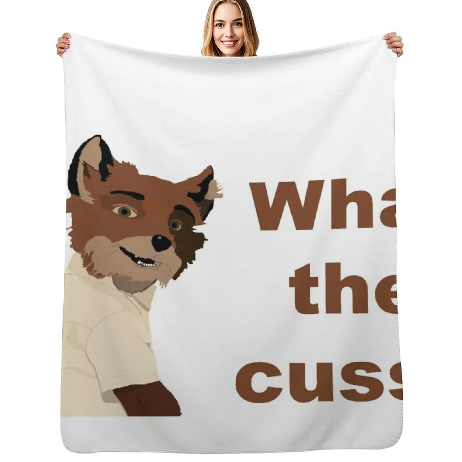 Fantastic Mr Fox - What The Cuss? Throw Blanket Sofas Multi-Purpose Sofa Soft Big Loose Camping Blankets
