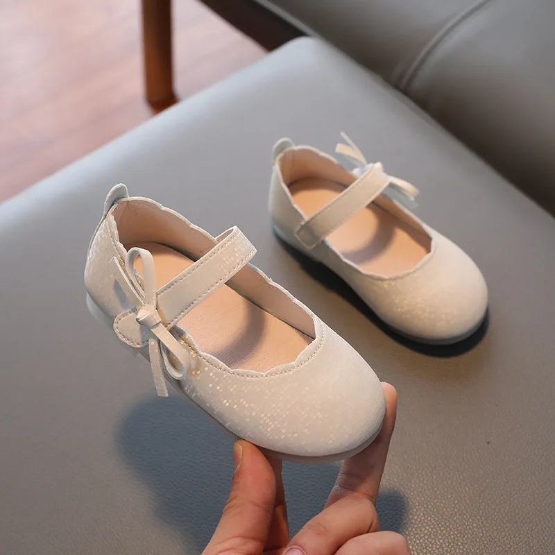 Princess Girls Shoes Kids Leather Shoes For Medium Big Girl Children Casual Flats Floral Flowers Shoes For Wedding Birthday Show
