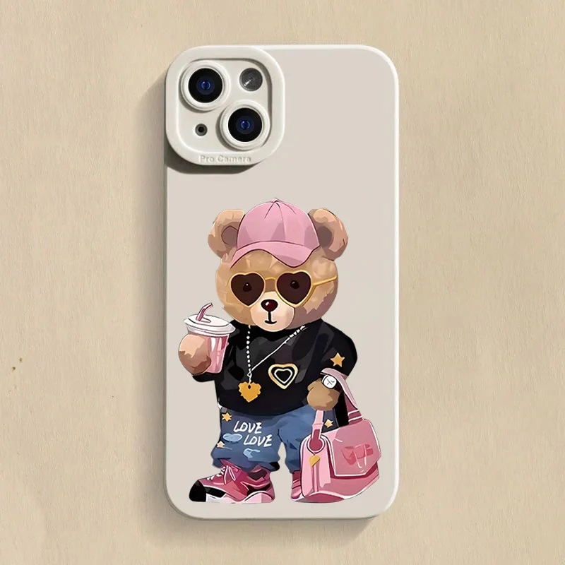 Cute Bear Soft Phone Case For Samsung Galaxy S25 S24 S23 S22 S21 Ultra Plus FE A16 A06 A26 A33 A56 A34 A54 A53 Silicone Cover - view 2