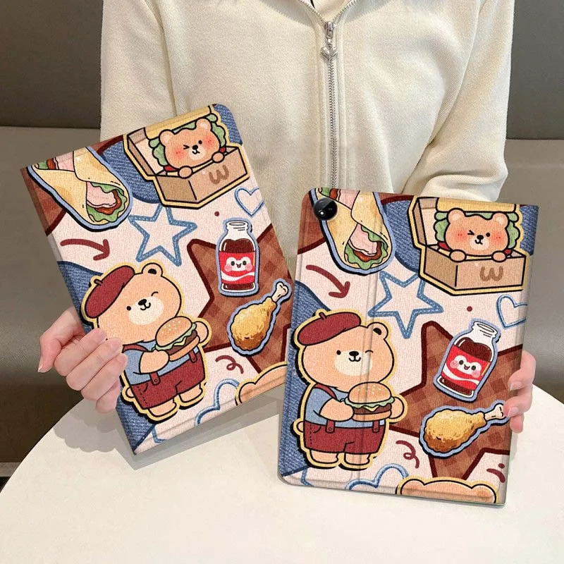 

Retro Cartoon Animal Pattern Case For Vivo IQOO Pad2 Pad3 Pad5 Air SE Pro 12.1 12.3 13 11.5 11 inch Tablet