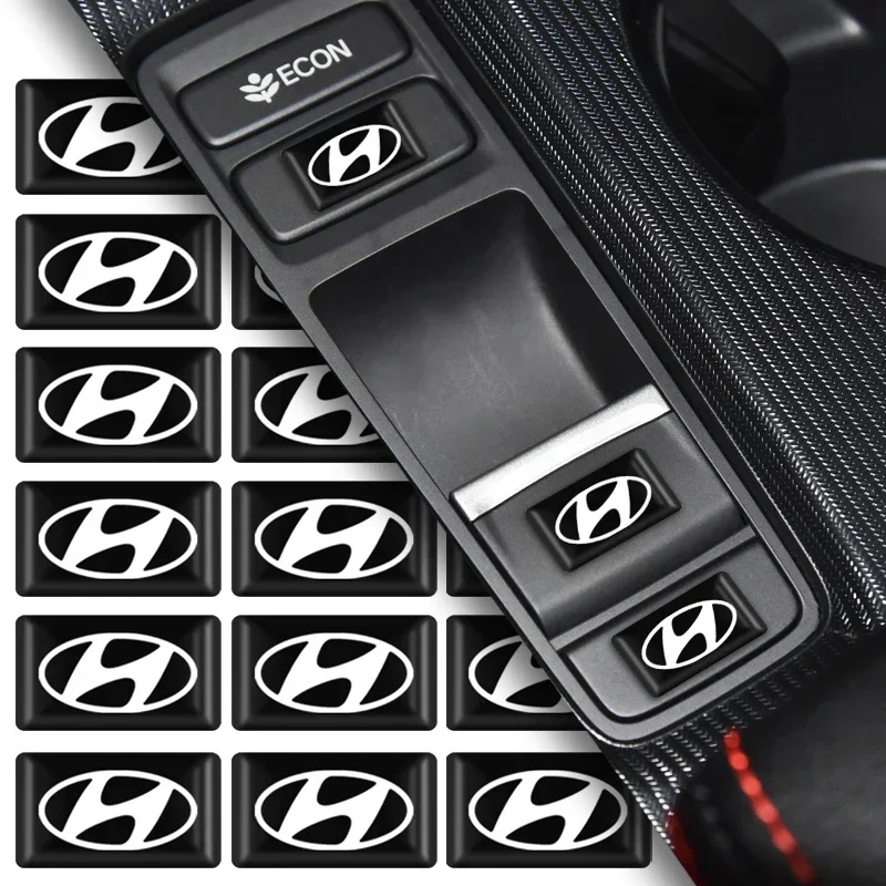 3D Epoxy Resin Emblem Stickers Decals Interior Auto Accessories For Hyundai i30 i20 i10 i20 Tucson Elantra Veloster Sonata