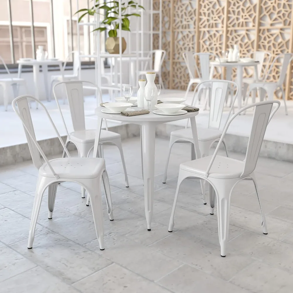 Commercial Grade Round Metal Indoor-Outdoor Table