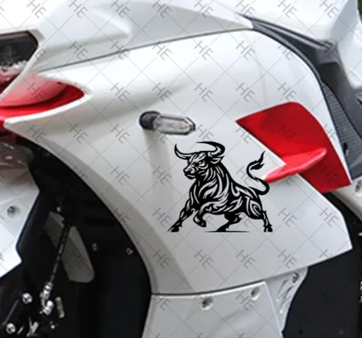 Bull Art Motorcycle Sticker Waterproof Vinyl Decal for Electric Scooter Phone Laptop Cup Helmet Bike Decoration Line Art