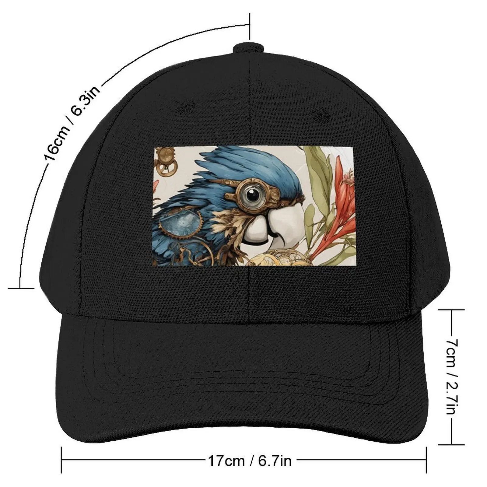 Black cockatoo and flower Baseball Cap Golf Wear Hat Baseball Cap Rave beach hat Caps Male Women's