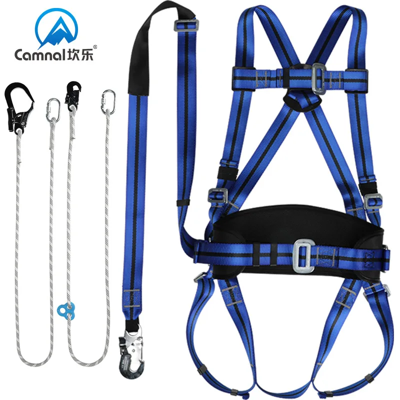 

P578 High Tenacity Polyester High Altitude Operation Power Building Rescue Fence Type With Hook Full Body Safety Belt 22kn