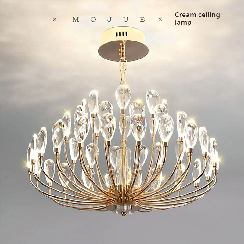 

Living Room Light Personality Creative Senior Sense Chandelier Postmodern Crystal Light Restaurant American Retro Art Light