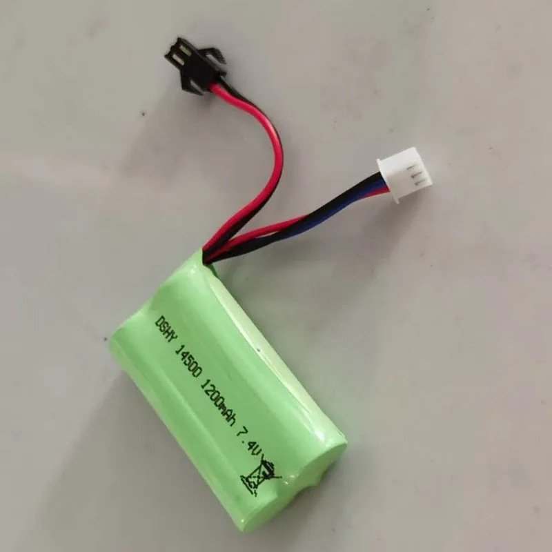 14500 بطارية ليثيوم 7.4 فولت لعبة تسلق السيارة التحكم عن بعد على الطرق الوعرة مركبة SM-2P XH-3P موصل بطارية ليثيوم حزمة مزدوجة #2