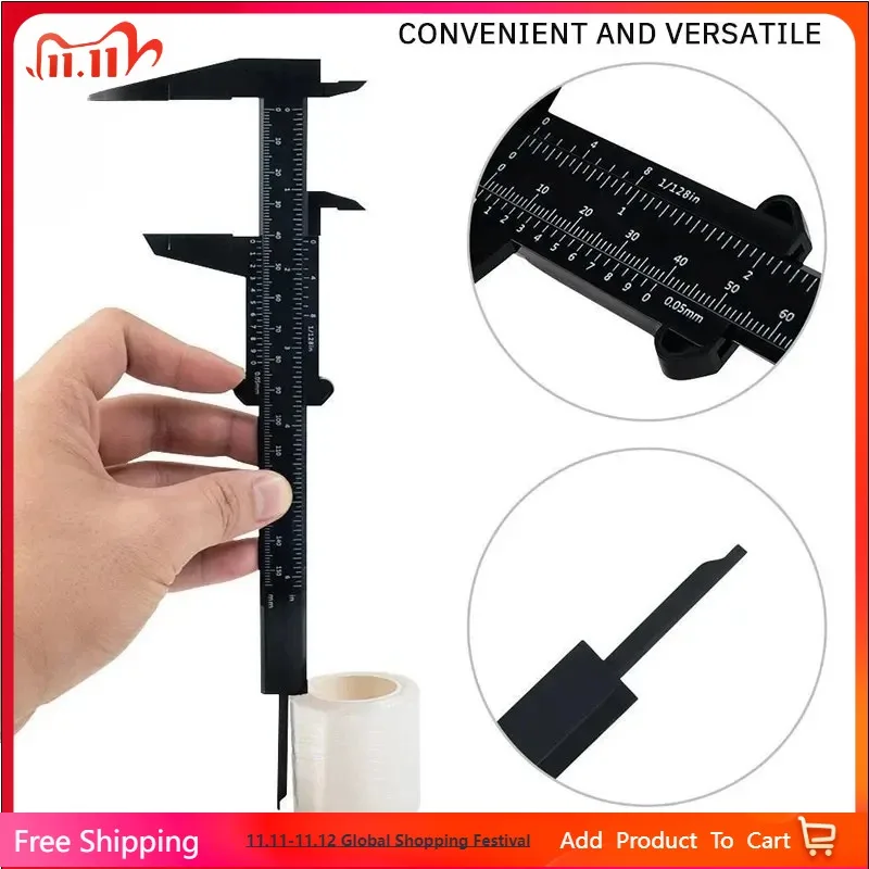 

1PC Plastic Vernier Caliper Digital Display Caliper Mini Text Play Caliper Student Vernier Ruler 0 to 150mm Measuring Tool