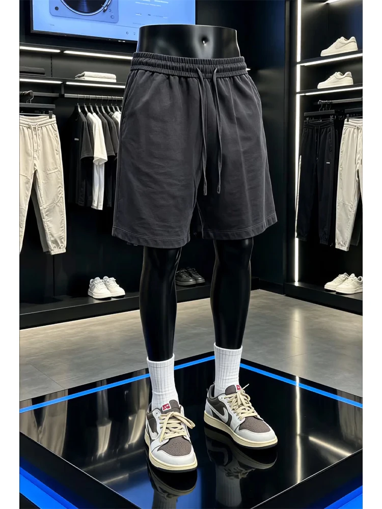 

American Style Loose Fit Men's Fitness Sport Shorts Black Running Basketball Fourths Summer Casual Fiveths Outerwear Shorts
