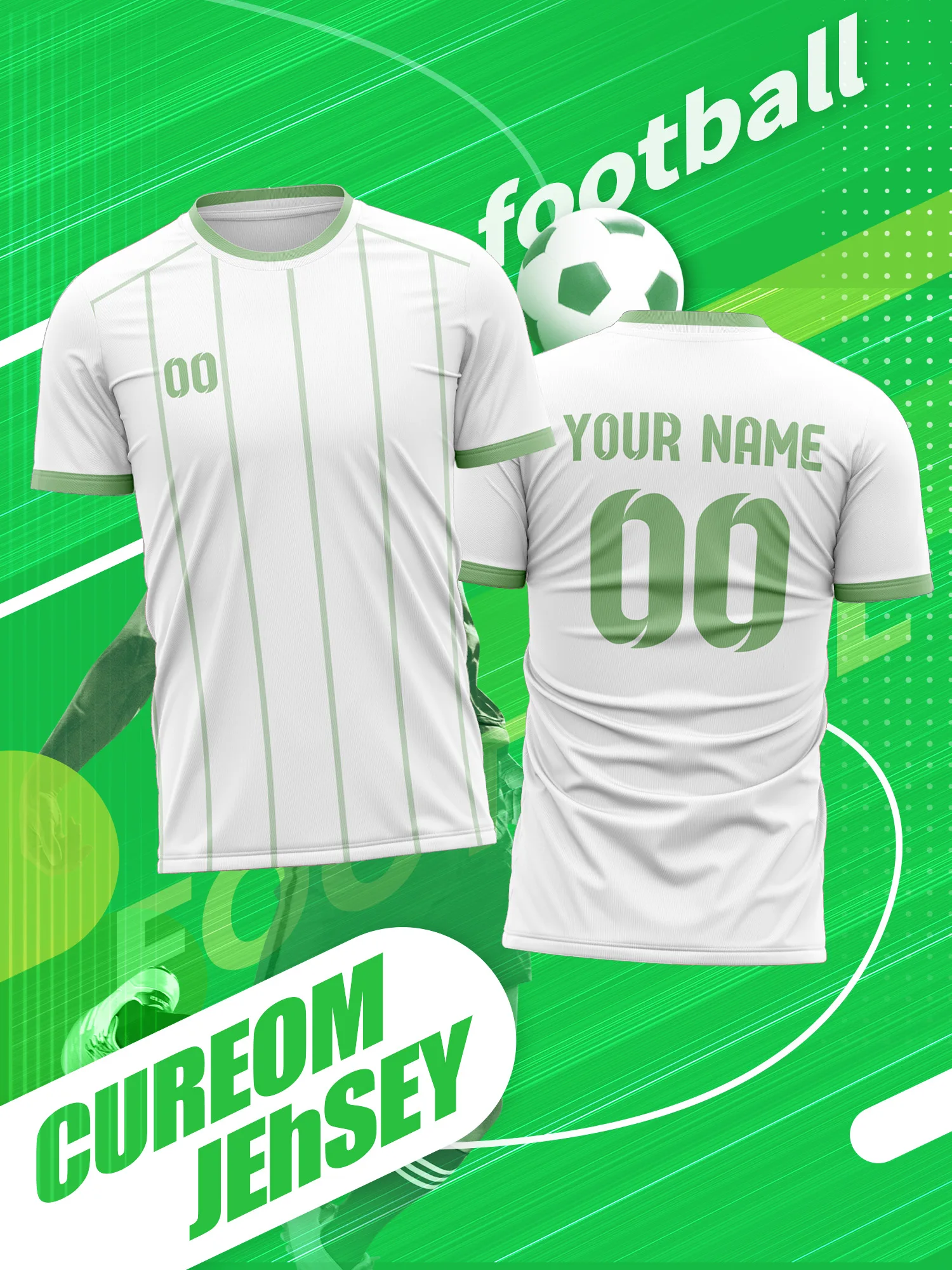 

Футбольная майка с индивидуальным изображением, номером и именем, с мягким тонким воротником, легкая и удобная спортивная одежда для подростков-фанатов футбола