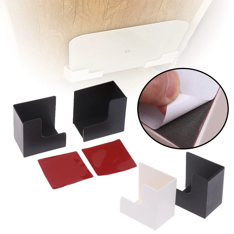 White/Black Wall-Mounted Scale Storage Rack - No-Trace Adhesive Bracket, Space-Saving Plastic Holder For Bathroom & Gym Scales