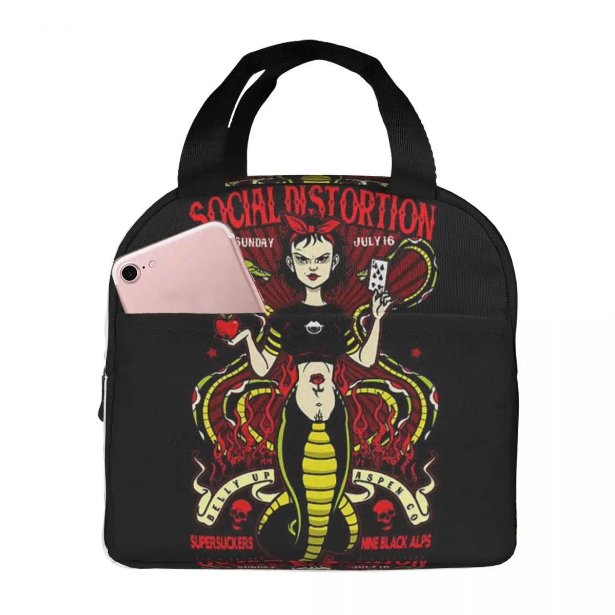 

Social Distortion Music Band Punk Rock Insulated Lunch Bag for Women Office Cooler Thermal Food Box Tote Lunch Boxes Container