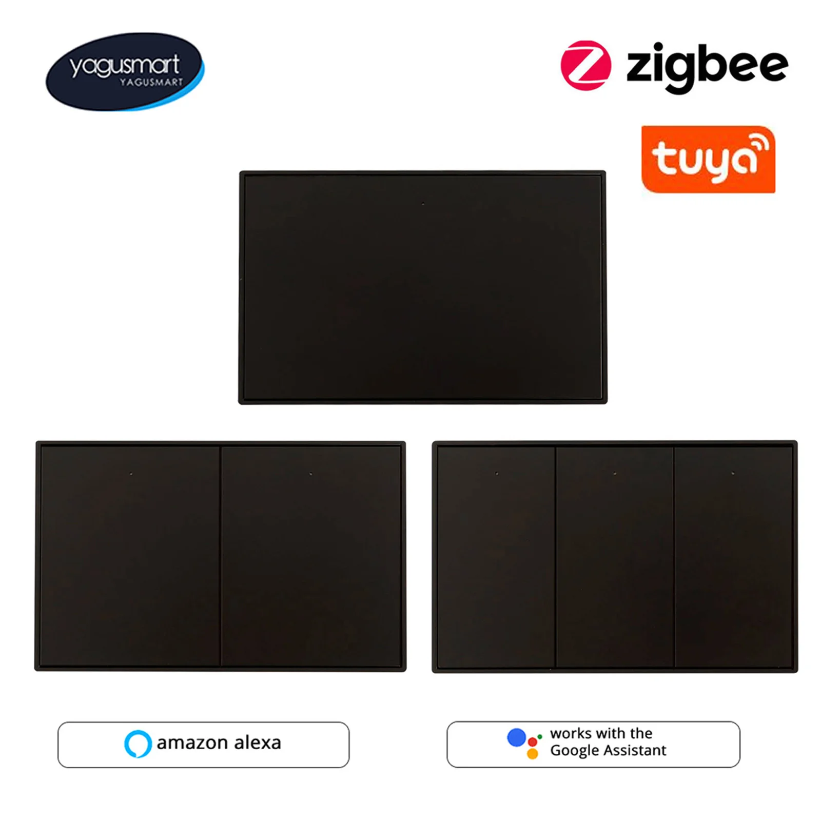 Yagusmart Tuya Zigbee Smart Switches Zemismart US Wall Light Interpertor Homekit SmartThings Alexa Google Home Control Black