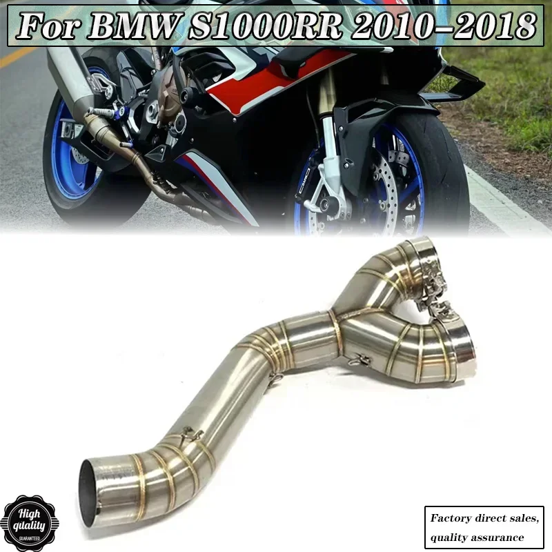 

60mm Motorcycle Exhaust Middle Link Pipe Escape Connection Pipe For BMW S1000RR S 1000 RR 2010 2011 2012 2013 2014 2015-2018