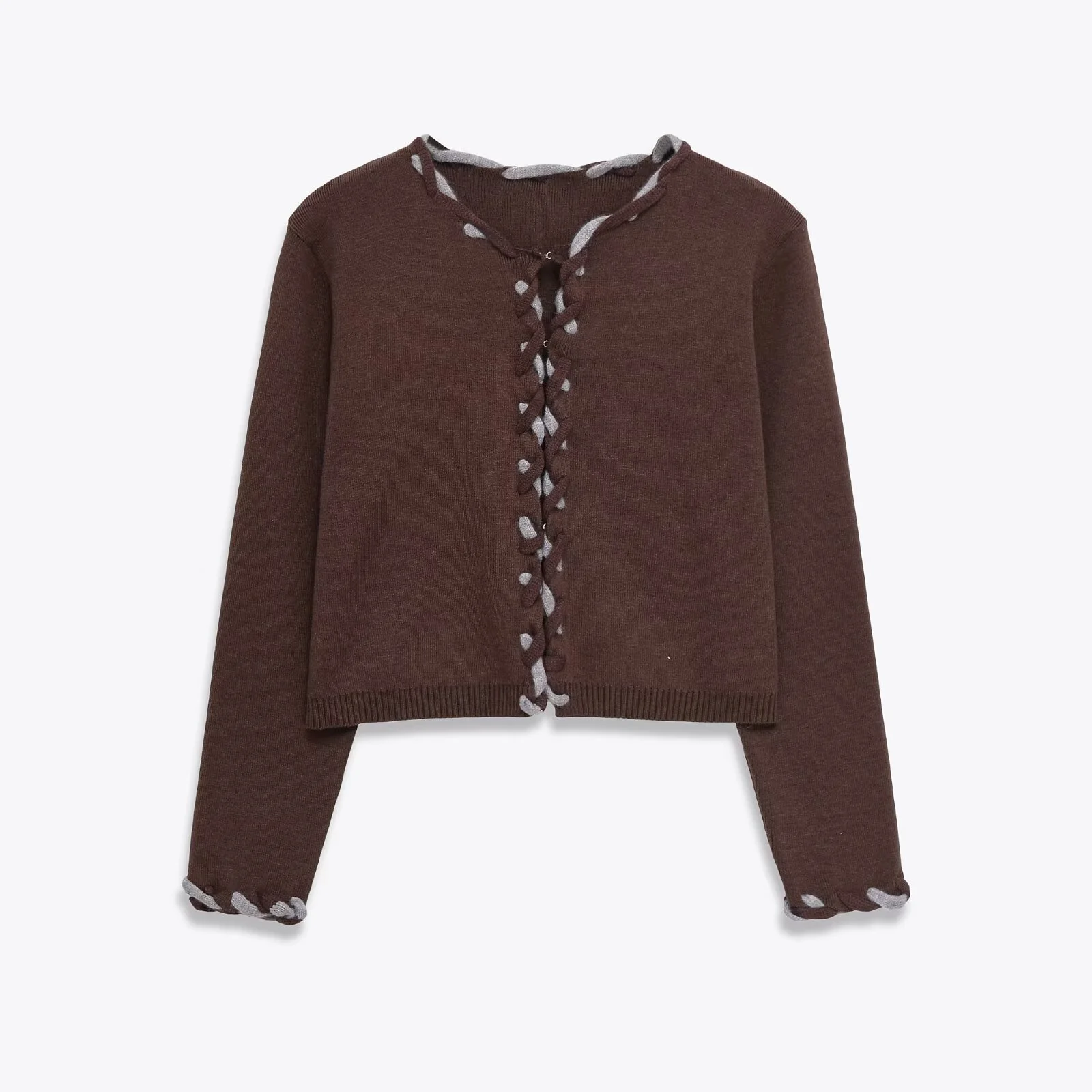 

Осень 2024, новая женская одежда, повседневная мода, простой, удобный, элегантный, свободный и тонкий вязаный кардиган