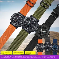 For Casio PRG-600YB PRG-650 PRW-6600 GA2000 Nylon Strap Sport Waterproof Wristwatch Band A modified Nylon Canvas Watch Band 24mm