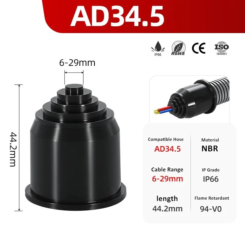 10 Stuks Anti-Vlam Plastic Gegolfde Pijp Slang Plug Waterdichte Rubberen Kabel Threading Harnas Afdichting Joint Voor Elektronische Compe