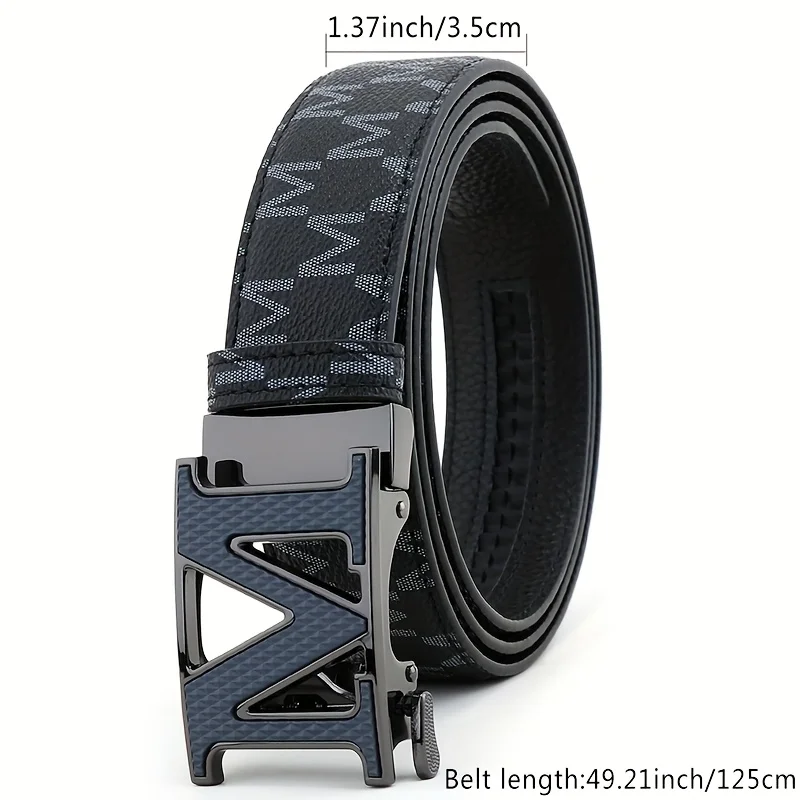 New Men's Fashion Belt M Men's Belt Accessories High-Quality Alloy Automatic Buckle Belt Letter Print Multifunctional Belt