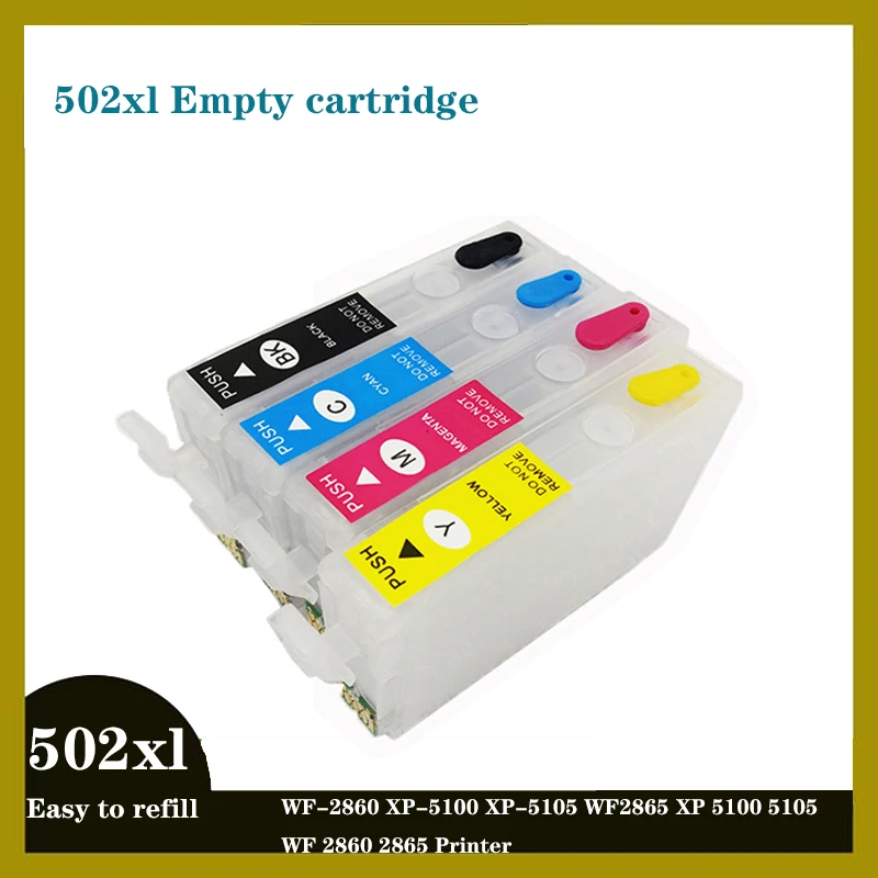 

einkshop T502XL 502 502XL Ink Cartridge with Chip Refillable for epson xp5100 XP-5100 XP-5105 WF-2860 WF-2865 printers