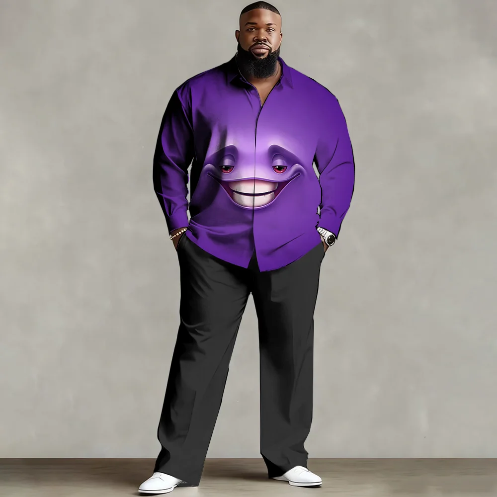 

S-9xl plus size Men's Shirt Set: Goofy Animal Charm - Breathable Fabric, Sleek Witty Animal Designs, Wrinkle-Resistant,