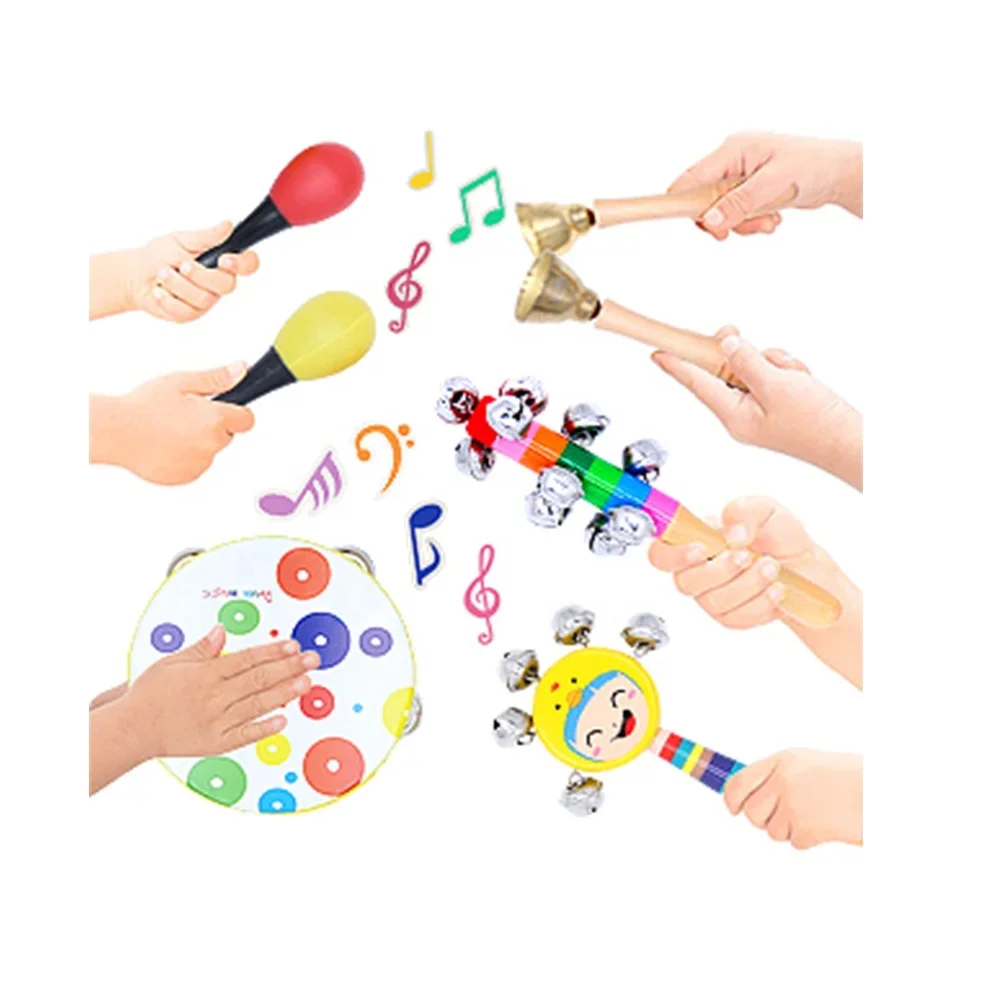 Kids Musical Instruments, 33 PCS 20 Types Wooden Instruments Tambourine Xylophone Toys for Kids Children, Preschool Educational