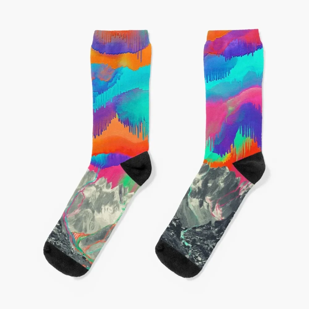 

Skyfall, Melting Northern Lights Socks custom Climbing japanese fashion men cotton high quality Socks For Girls Men's