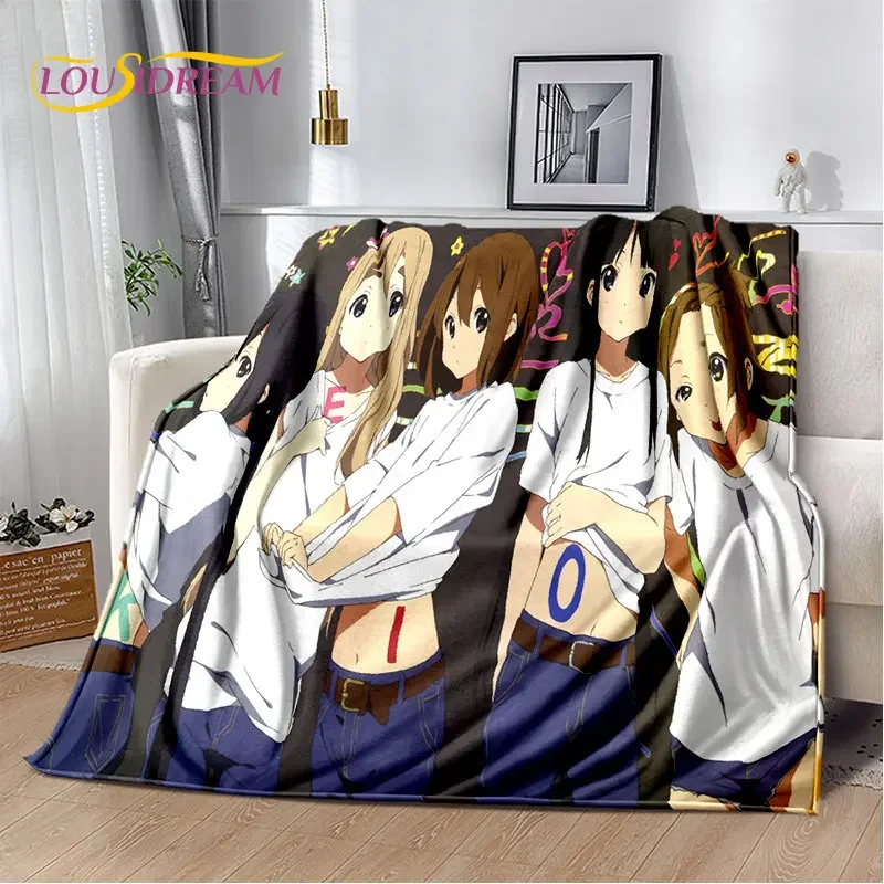 K-ON Cartoon Cute Lolita Kawaii Girls Soft Plush Blanket,Flannel Blanket Throw Blanket for Living Room Bedroom Bed Sofa Picnic