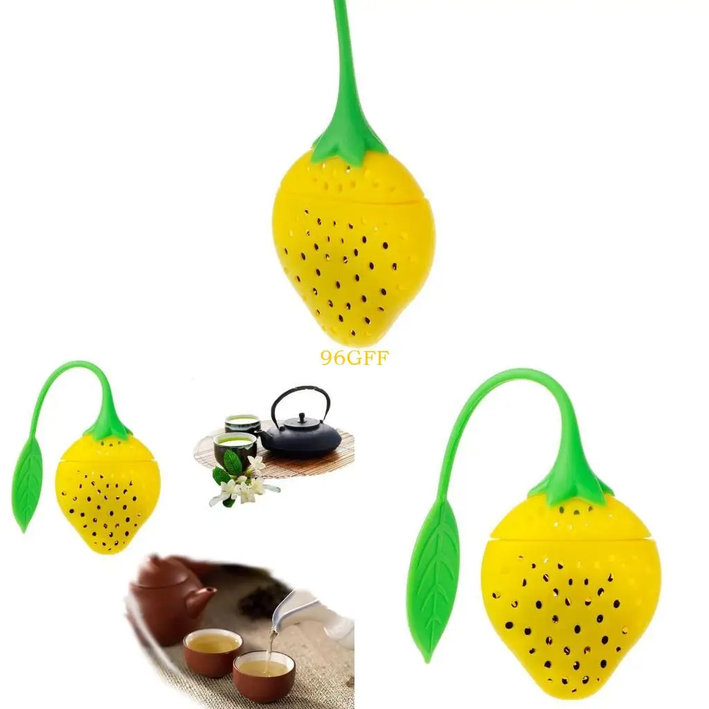 96GF Silicone Strawberry Tea Strainer Herbal Spice Infuser Filter Diffuser