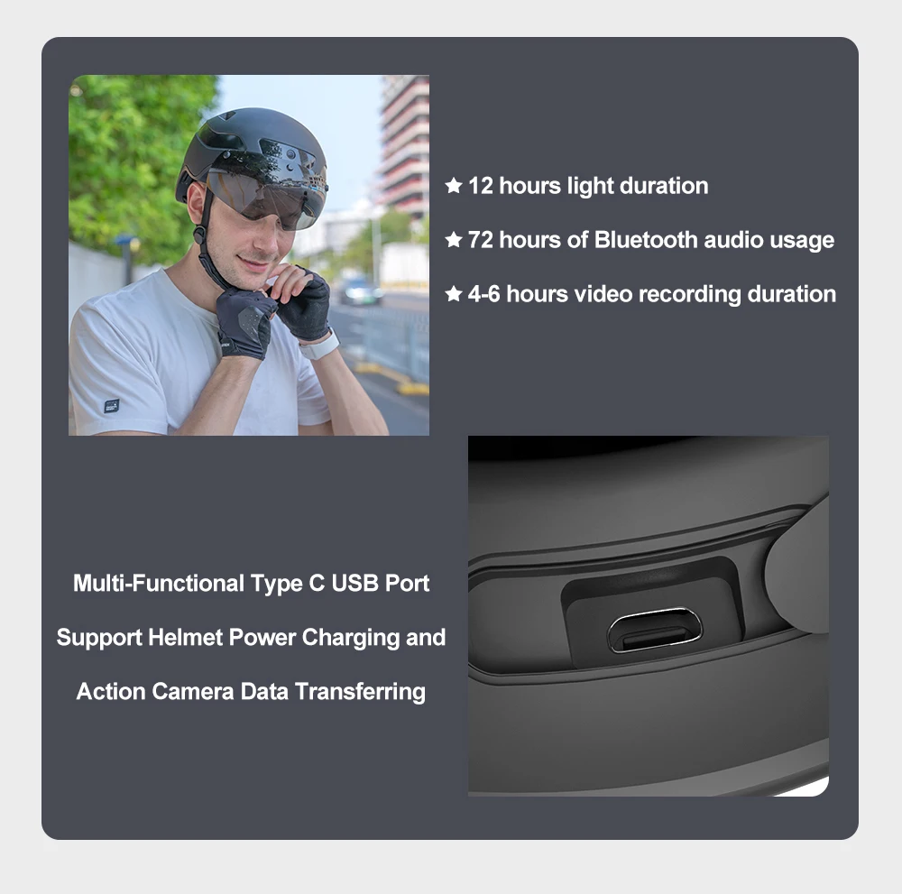 카메라 및 파란색 치아 자전거 안전 용품 오토바이 파란색 치아 헤드셋 스키 승마 스마트 헬멧