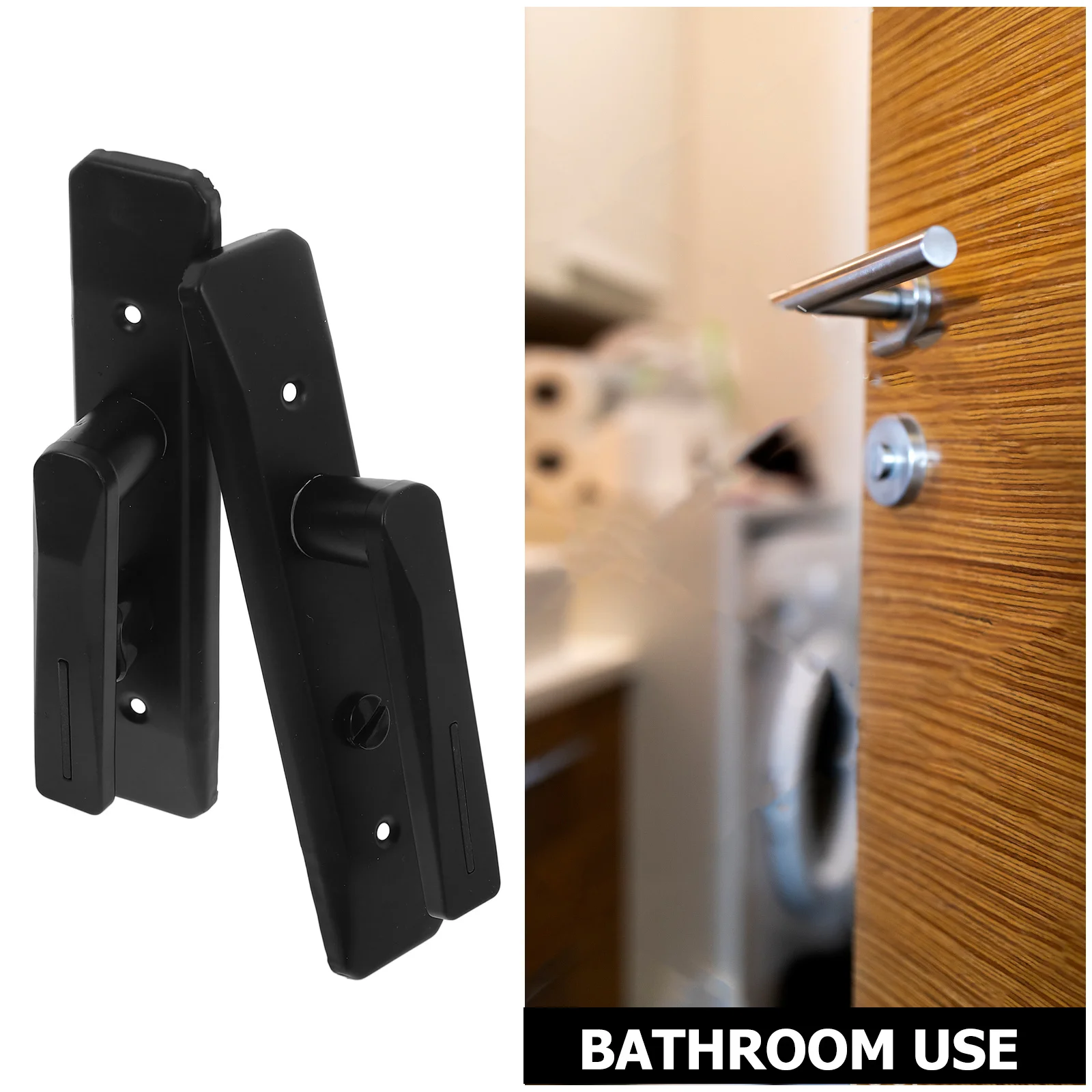 Ручка замка для ванной комнаты, черная двусторонняя внутренняя дверная ручка без ключа, сверхмощный рычажный замок для ванной комнаты, спальни, железная дверная ручка