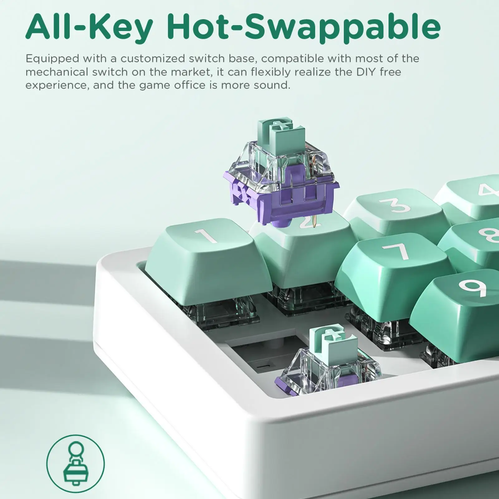 

K810 Joystick Macro Mechanical Gaming Keyboard 12 Key Custom Keyboard Hot-swappable Wired Single-handed RGB Programmable Keypad