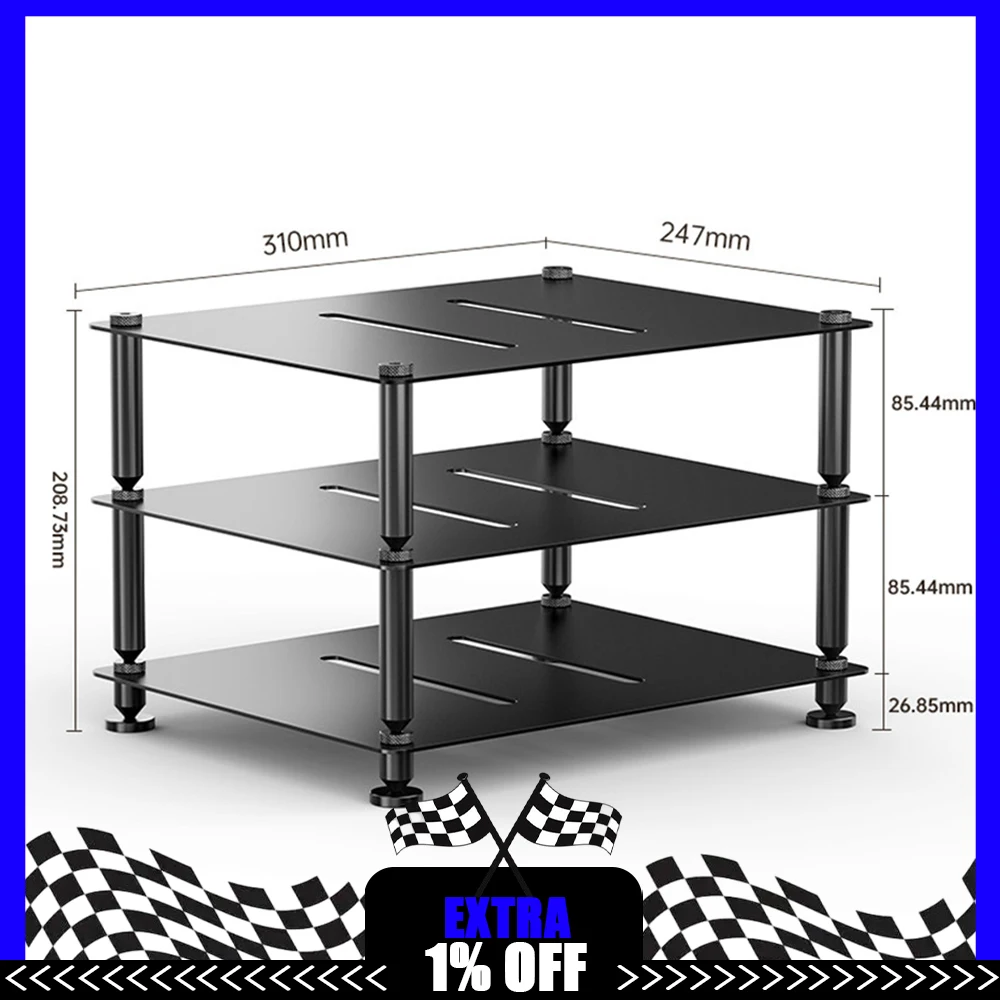FiiO Modular Racking Desktop CD Decoder HiFi Amplifier Equipment Shelf Splitter-Type Rack Black And Silver Rack