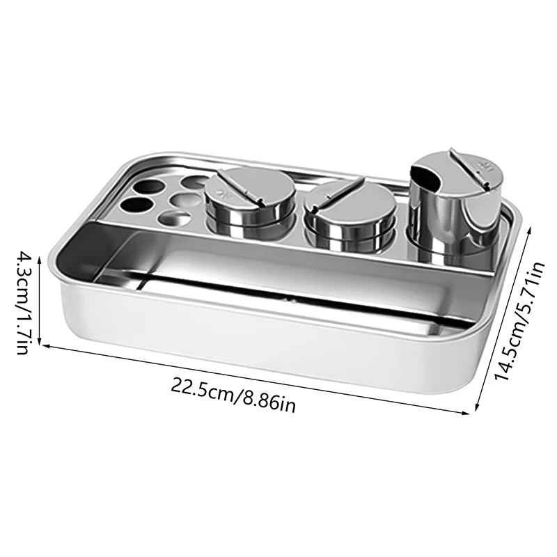 Professional Nail Salon Stainless Steel Storage Set Desktop Tray Nail Tool Cleaning Disinfection Organizer