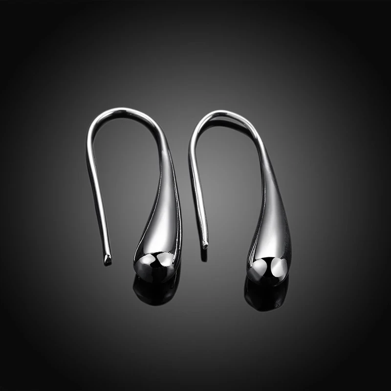 Hot 925 sterling Silver Earring Fashion Jewelry Teardrop Water drop Raindrop Dangle Earrings For Women Wedding Valentine Gifts