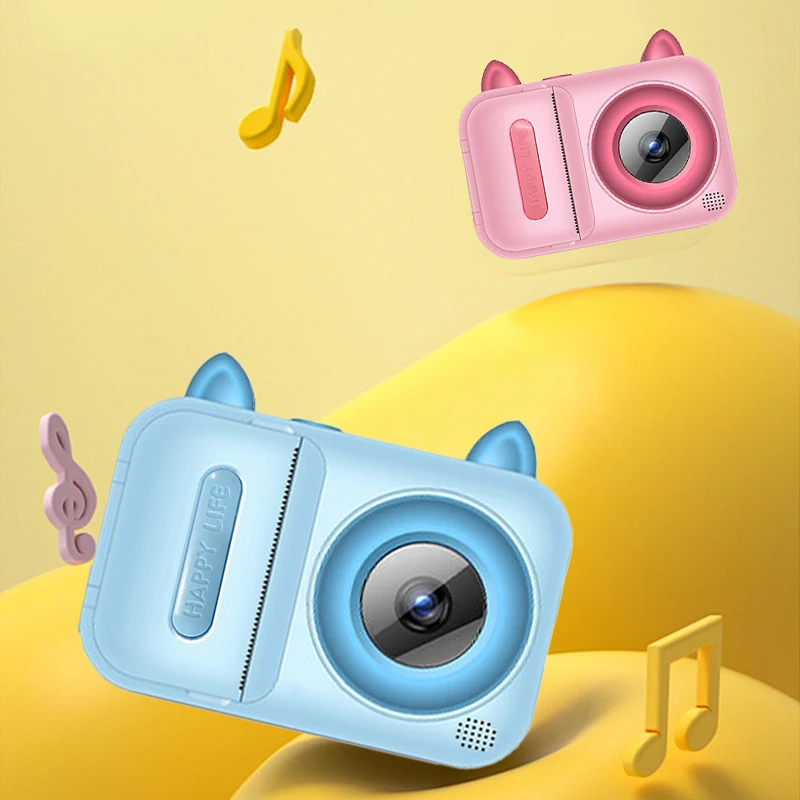 High-Definition Dual-Camera Instant Print Camera with a 2.4-Inch Large Screen, Featuring a Battery for Long-Lasting Use,