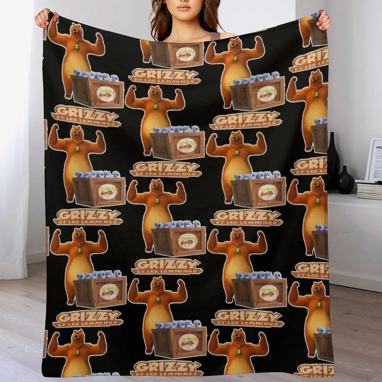 

grizzy and the lemmings Throw Blanket Lightweight Cozy Blanket for Bed Sofa