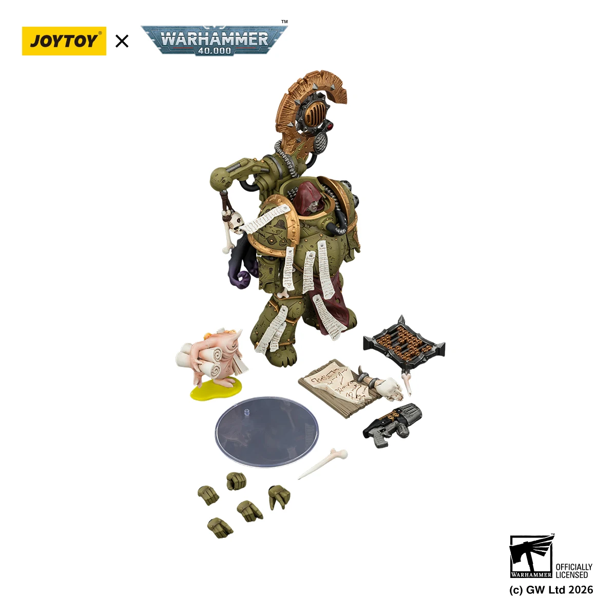 [IN STOCK]JOYTOY Warhammer 40K 1/18 Action Figure Death Guard Biologus Putrifier&Tallyman 2PCS Anime Model view 6