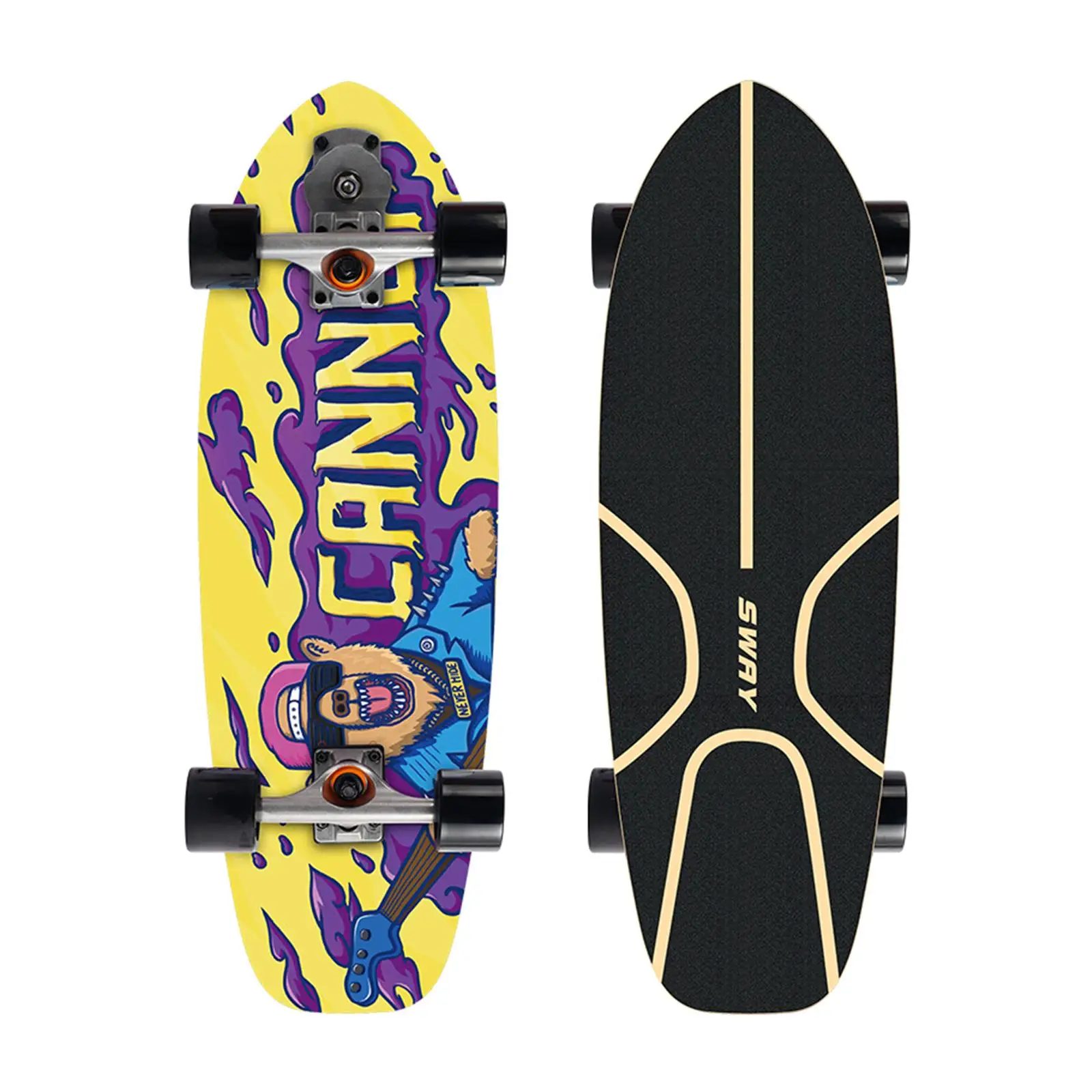 Skateboard for & Adults Beginners Double-Wheel Maple Deck Cruiser Skateboard with , Birthday Gifts for girls and boys