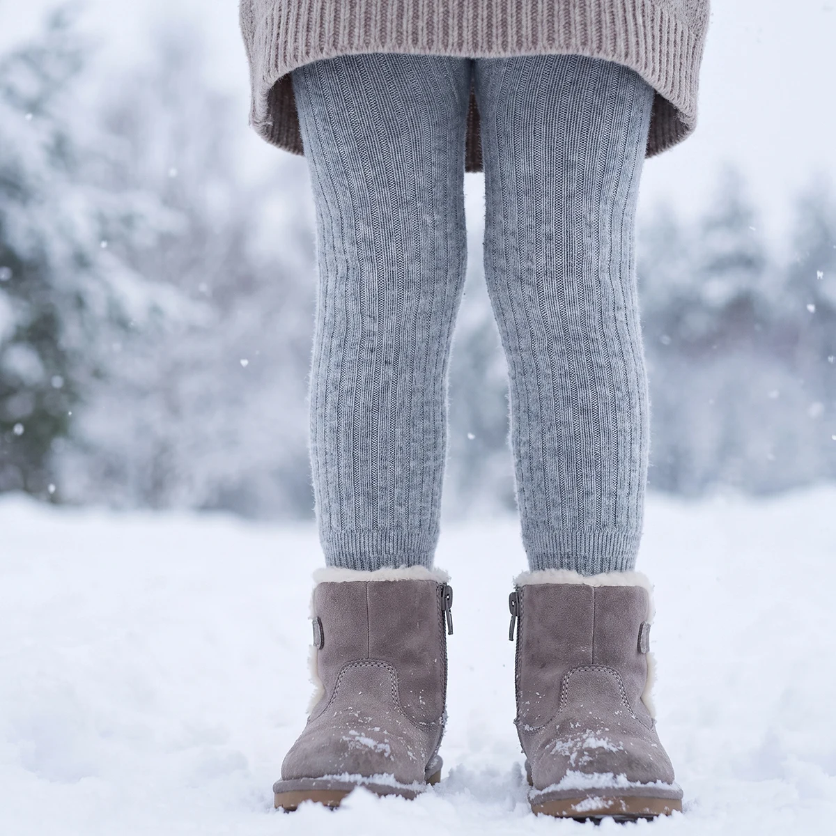 2 Stück dicke warme Strumpfhosen für Babys, einfarbige Fleece-Thermo-Strumpfhosen, Kleinkind-Leggings mit Fuß für Outdoor- und Alltagsoutfits – Detail 3