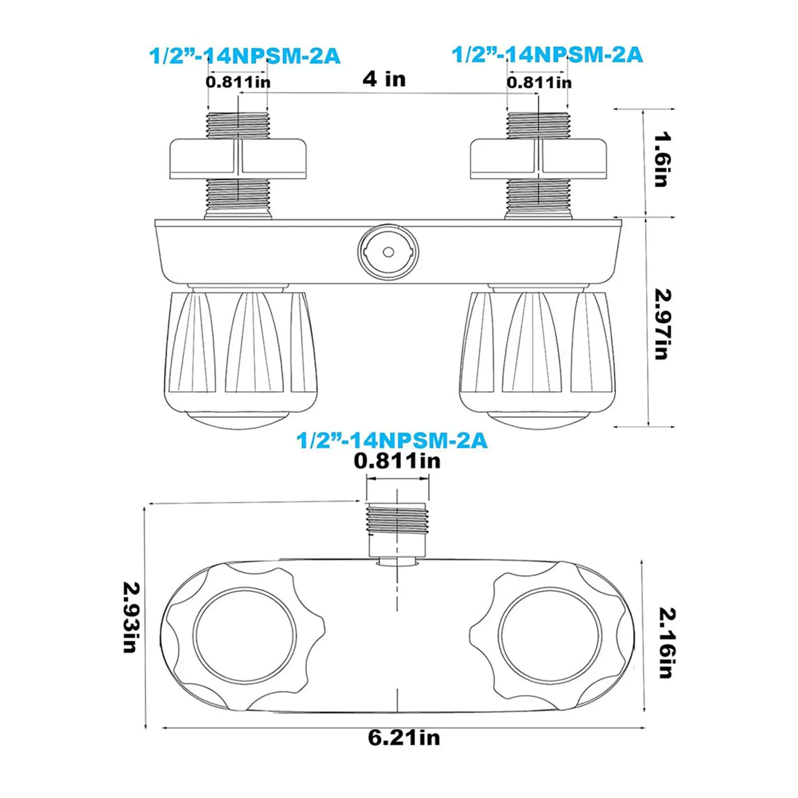 RV Shower Faucet with Knobs Spare Parts Outside Camping Replacement for Caravan Bathroom Water Mixer Valve Easy Install