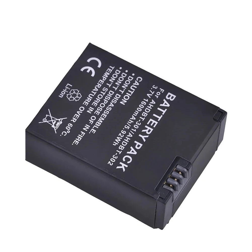 بطارية عالية السعة 1600 مللي أمبير في الساعة لـ GoPro Hero 3 Hero 3+ AHDBT-301 AHDBT-302 بديلة وقت تسجيل أطول #6