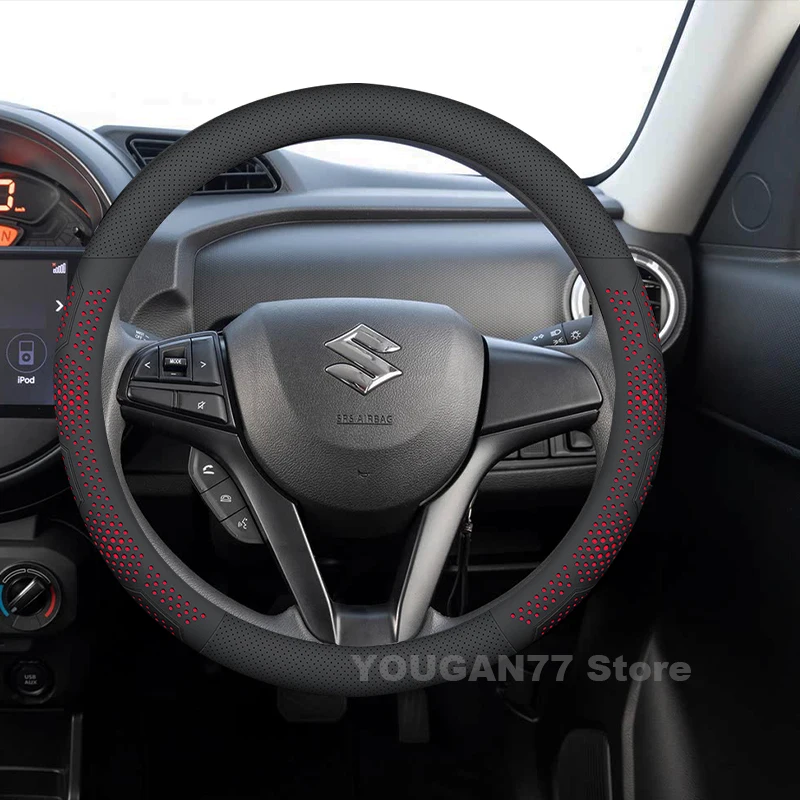 

Кожаный чехол на руль автомобиля для Suzuki S-Presso 2020 2021 2022, нескользящий автомобильный руль, аксессуары Suzuki SPresso