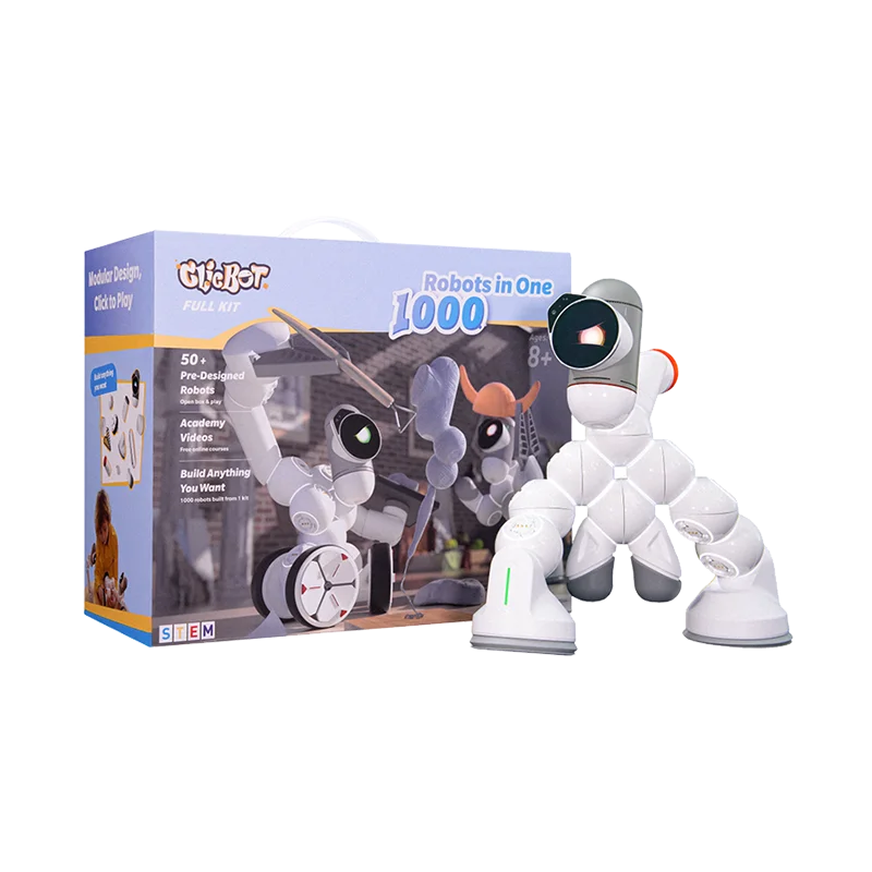 Clicbot Robot Building Block Programming Ai Smart Robots Intellectual Desktop Toy Module Robot Advanced Version Set Pet Toys