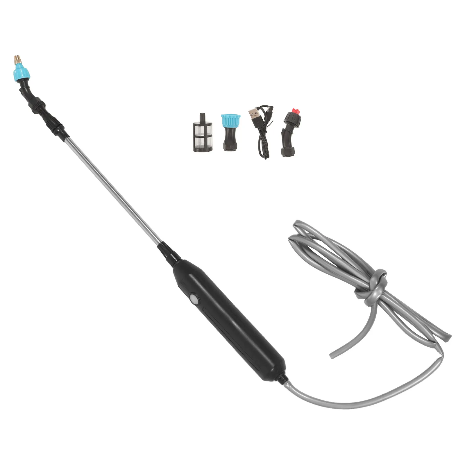 1Set Rechargeable Garden Sprayer Telescoping Watering Wand Multi-Mode Spray Nozzle Battery Powered Plant Mister Outdoor Hanging