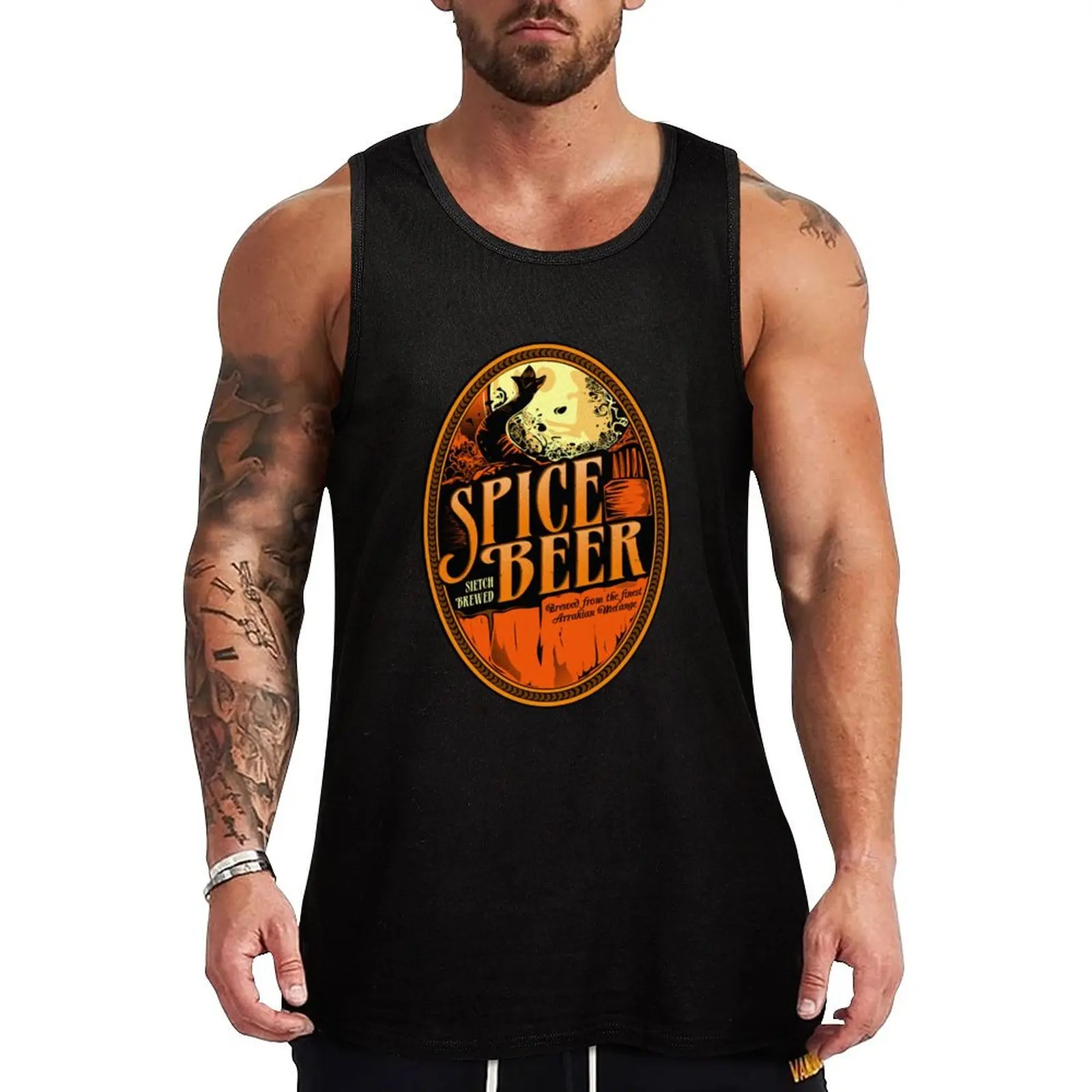 Spice Beer Label Tank Top Sleeveless Sports Tank Top Gym Training Moisture Wicking