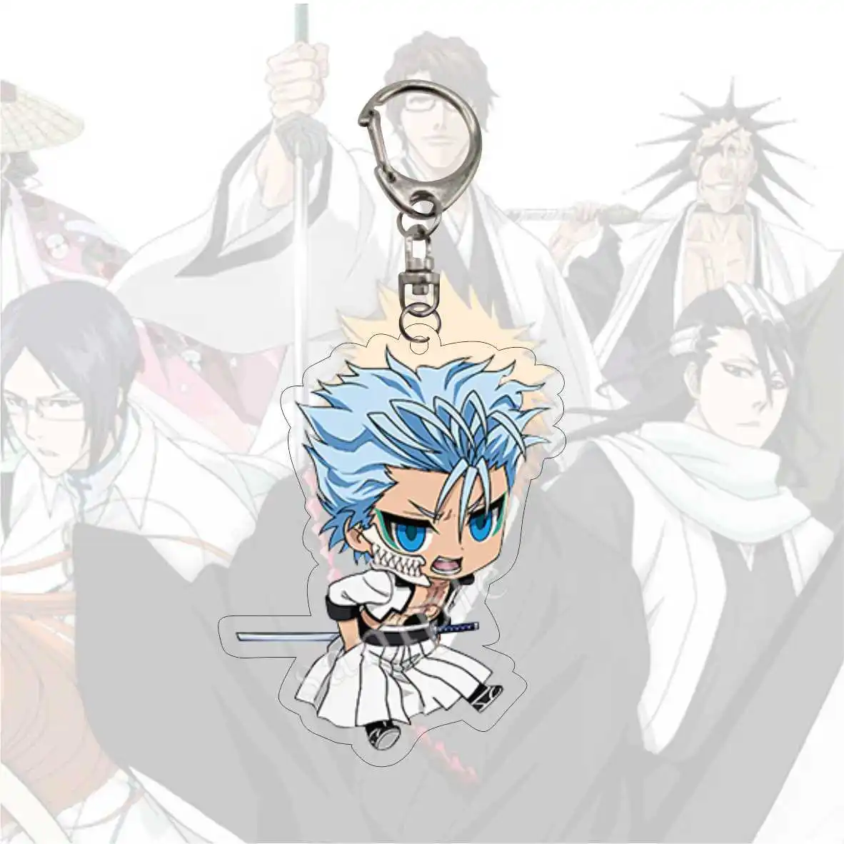 Original Anime Bleach Keychain  for women and men, acrylic keychain with a comical character, bag accessories, school pendants,