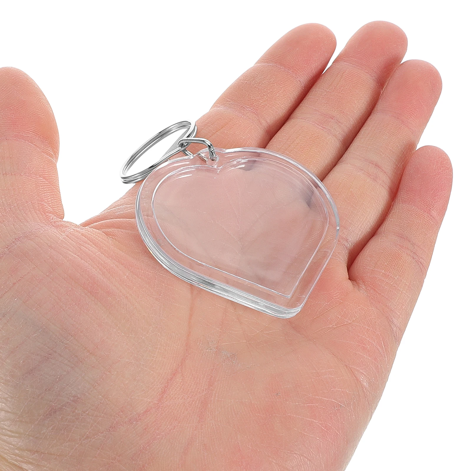 

10Pcs Heart-Shaped Acrylic Keychains DIY Photo Insert Blank Transparent Keyring Creative Valentine Gift Picture Photo Keyrings