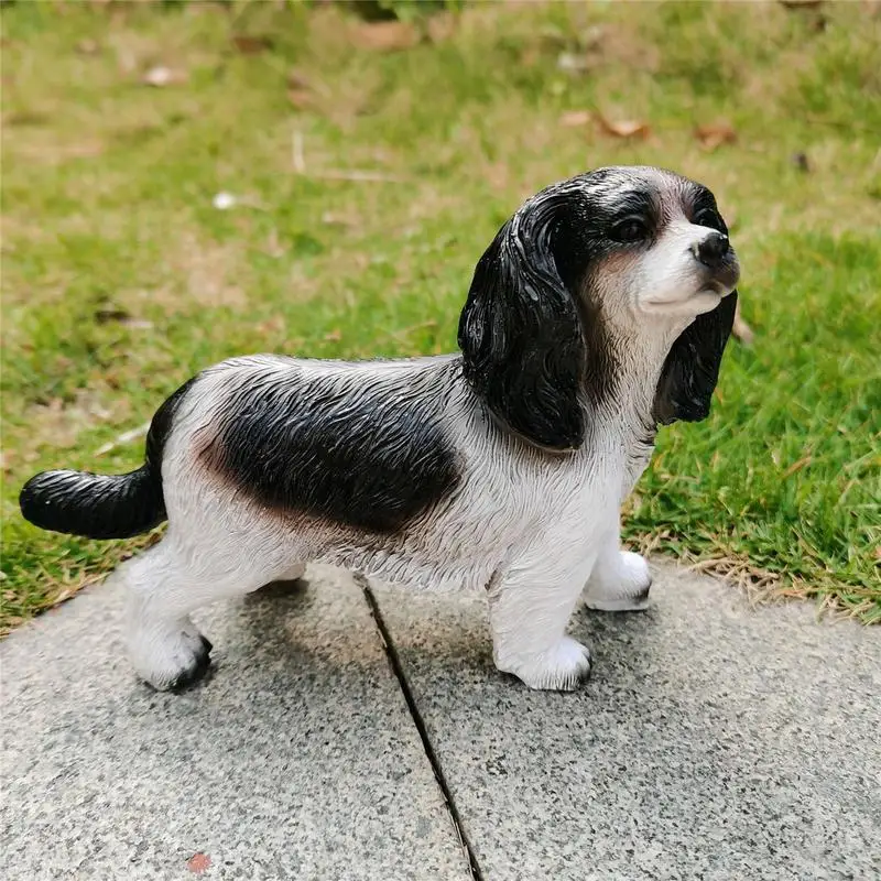 Figurines de chien en résine, Statues de chiot pour jardin, Basset Hound, ornements de cour, Sculptures de collection pour amoureux des animaux