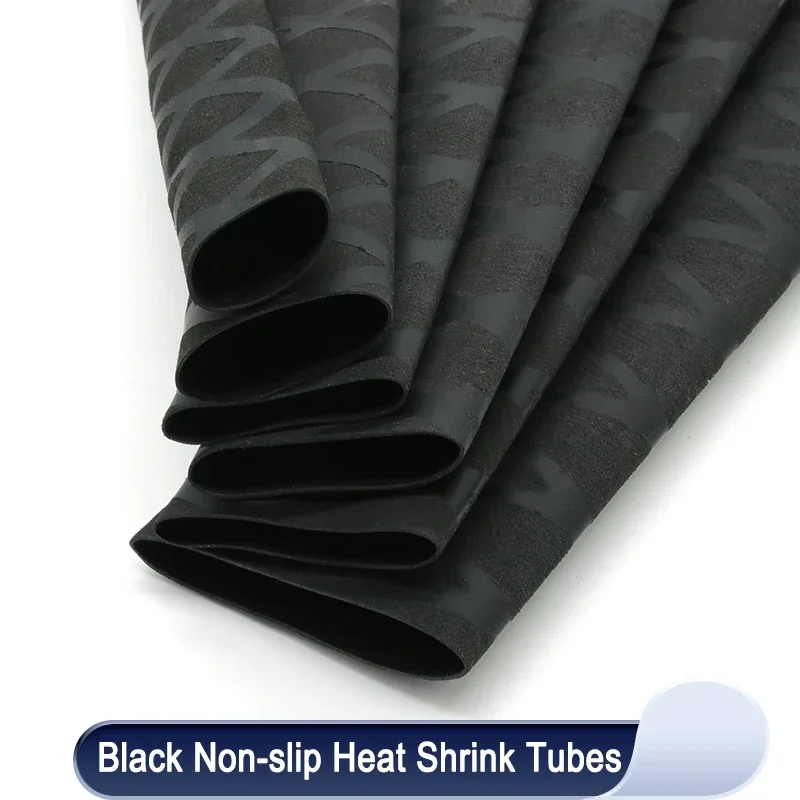 Non-Slip Heat Shrink Tube Fishing Rod Wrap, Waterproof Cover, Insulated, Black, 15mm, 18mm, 20mm, 22mm, 25mm, 28mm, 30mm, 35mm,